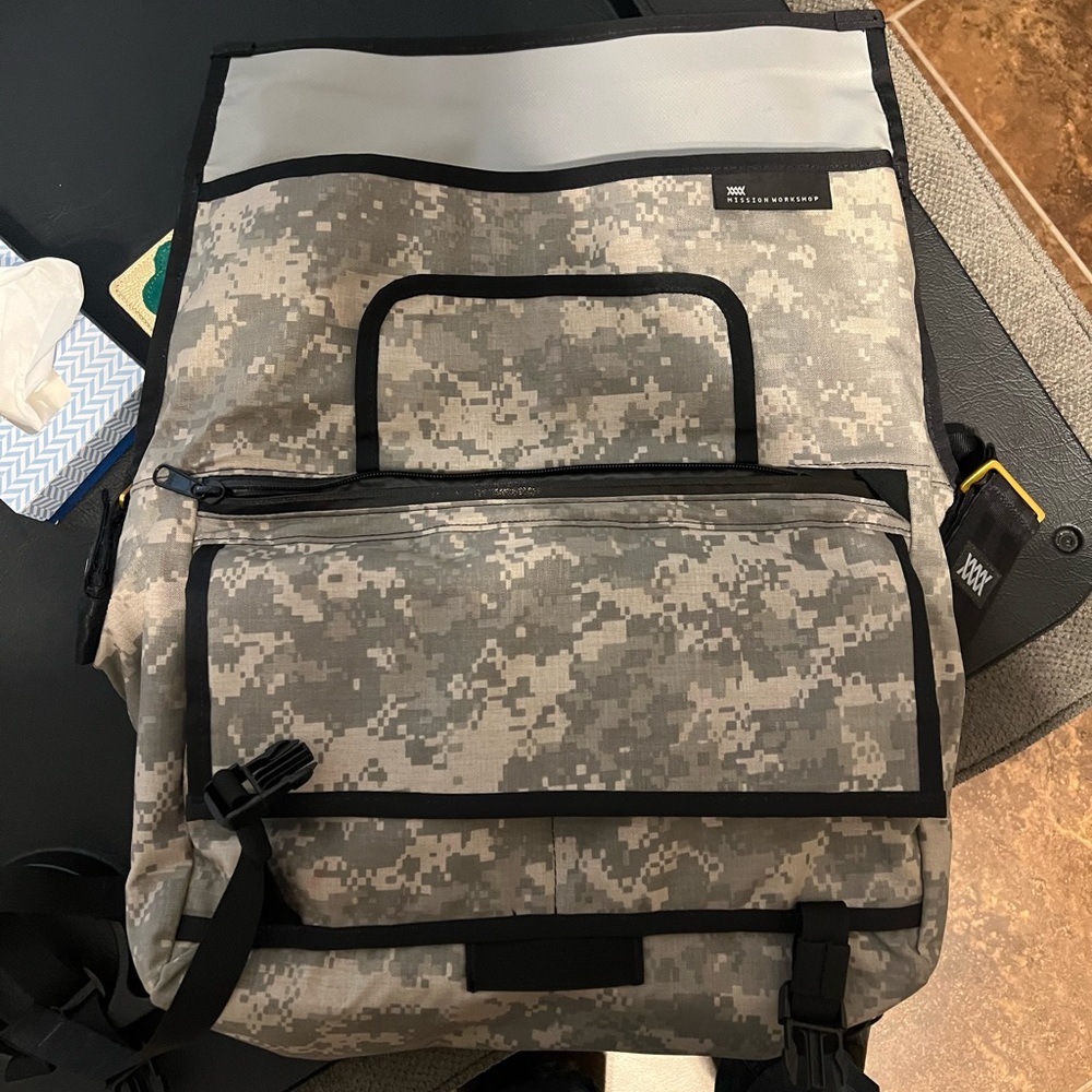 Gray Camo mission workshop Monty 21L bag